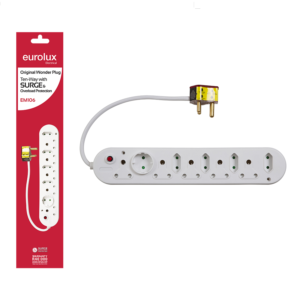 EM106 10 Way plug with Surge & Overload Protection
