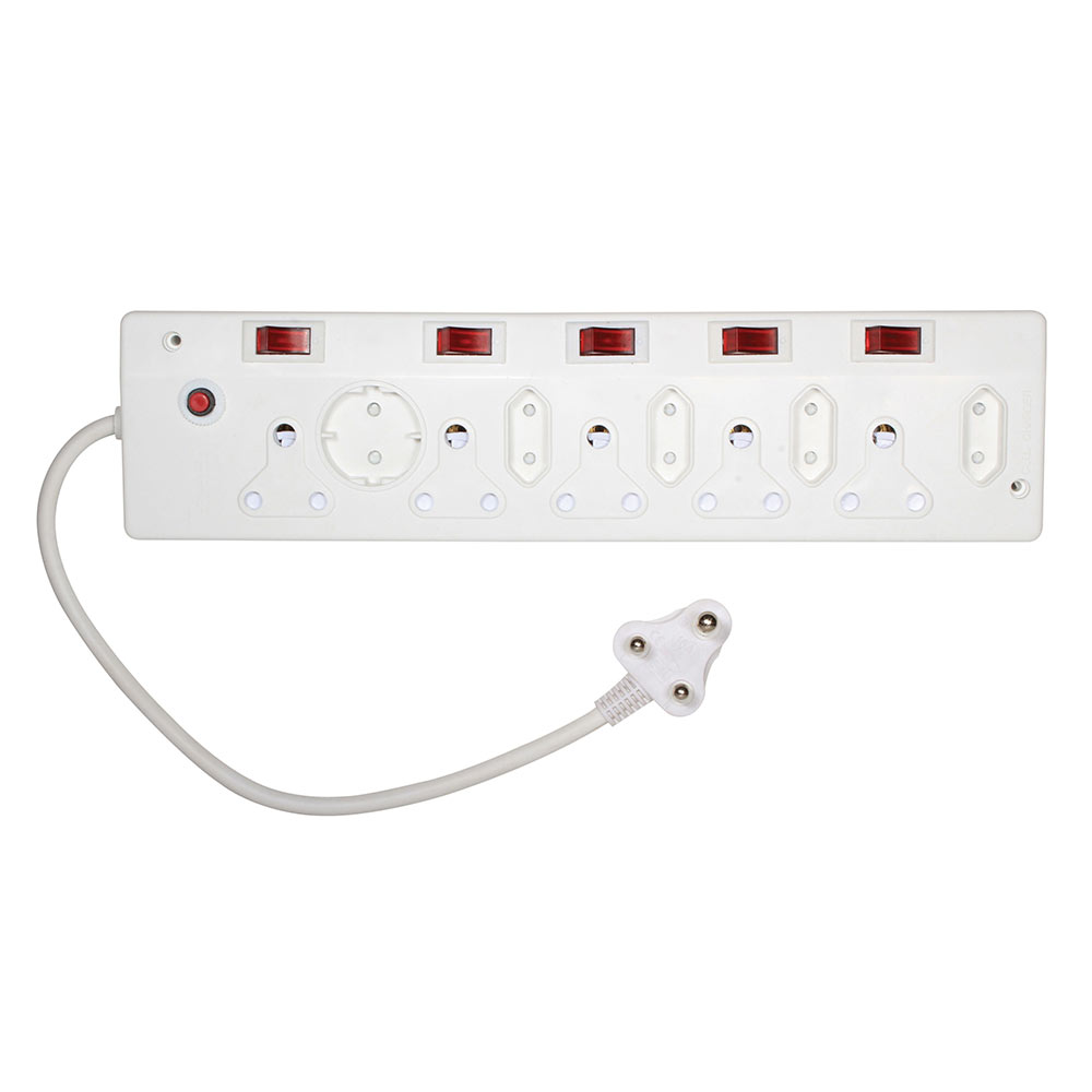 EM6 5 x 16A, 4 x 5A, 1 x 5A Schuko Multi-Plug with Overload protection