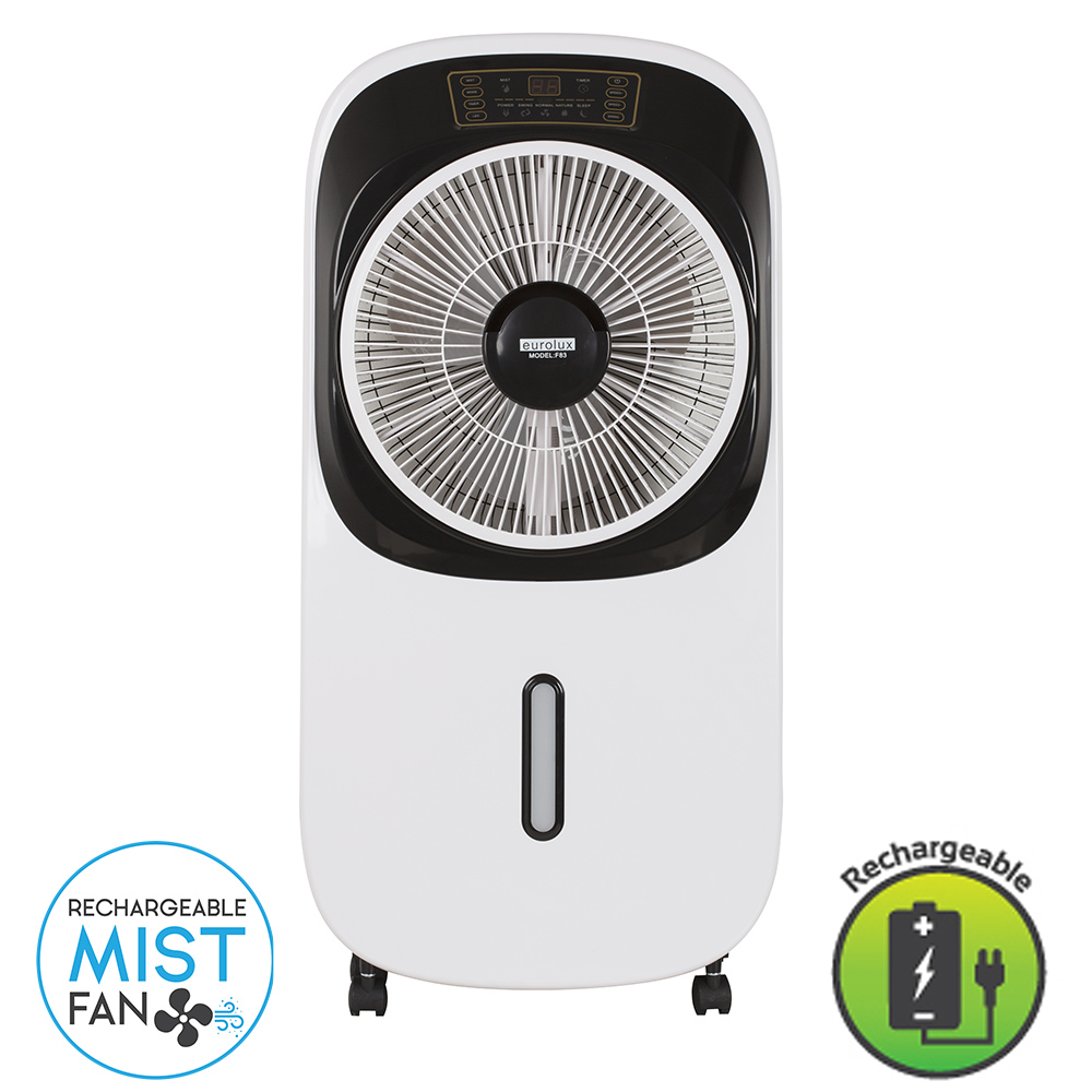 F83 Rechargeable Portable Mist Fan with LED Emergency Light